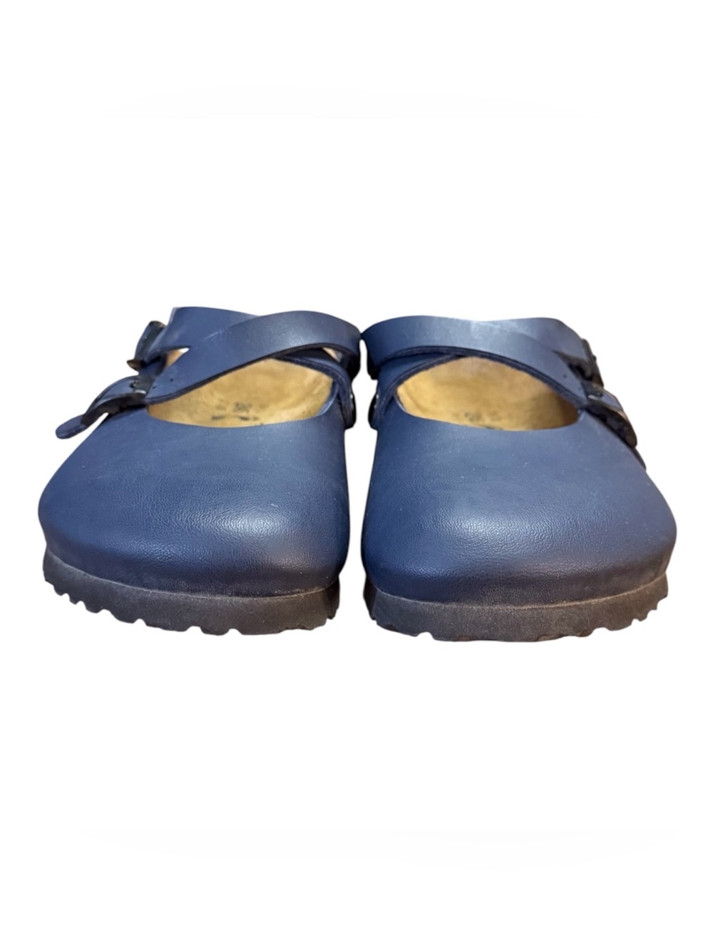 Birki’s by Birkenstock Dorian Navy Leather Mary Jane Clogs Women’s Size 7 - Picture 4 of 9
